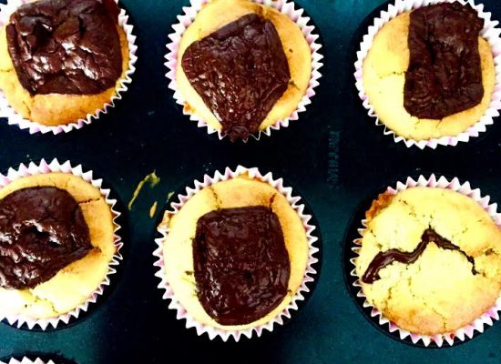 No added sugar banana and chocolate muffins (milk free) by London children's dietitian