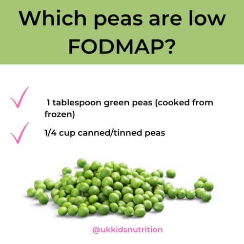 are frozen peas low fodmap
