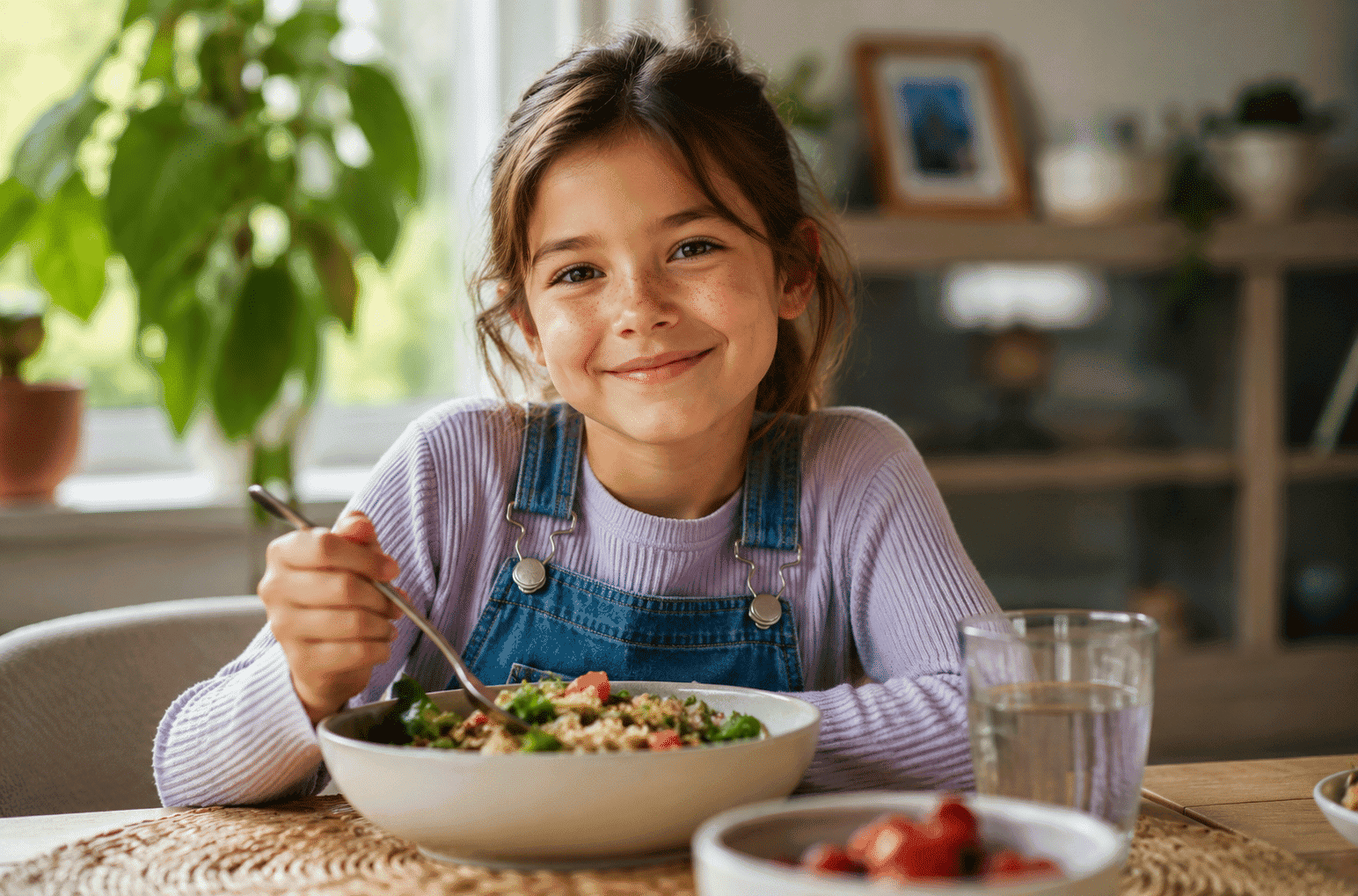 Child eating, supported by specialist paediatric gut health dietitian